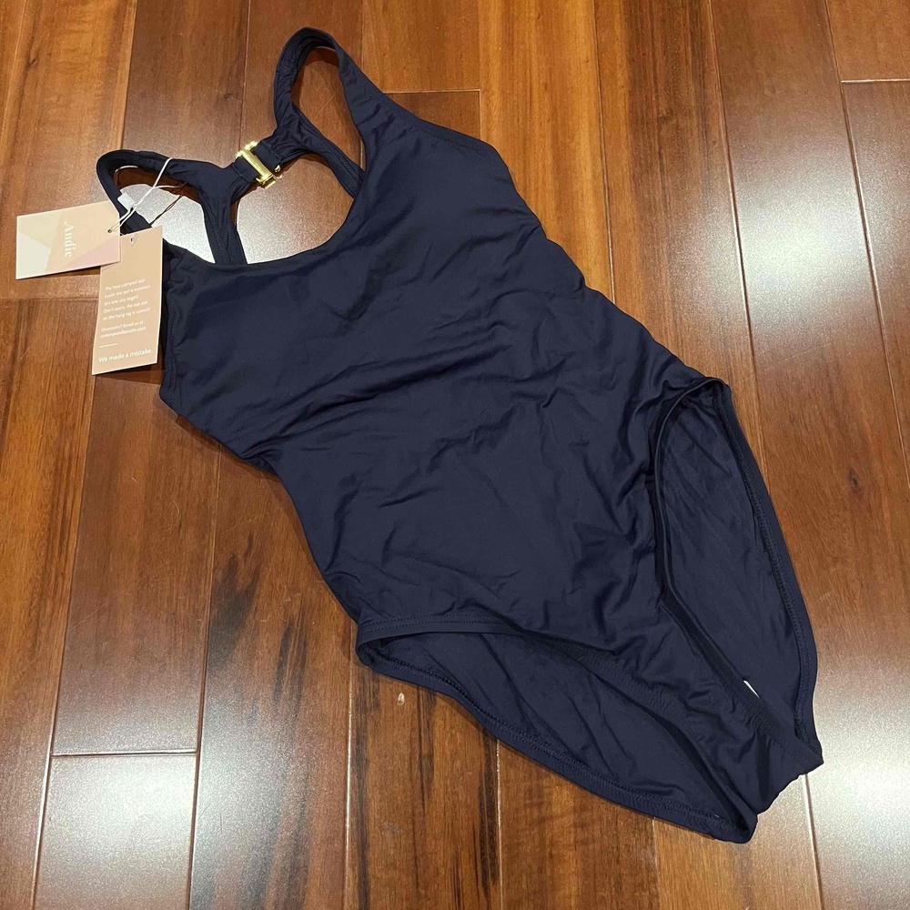 New NWT Andie The Catalina Navy Blue Swimsuit‎ Racerback One-Piece Swim Size XXS